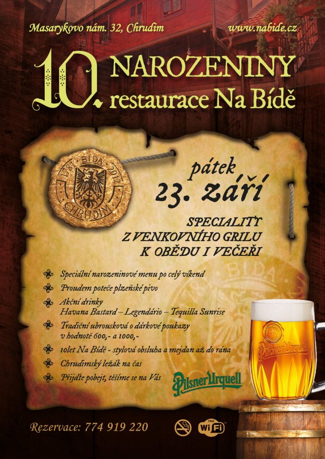 10.NAROZENINY restaurace Na Bídě